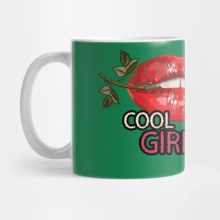 Red lips golden crown embroidery Mug